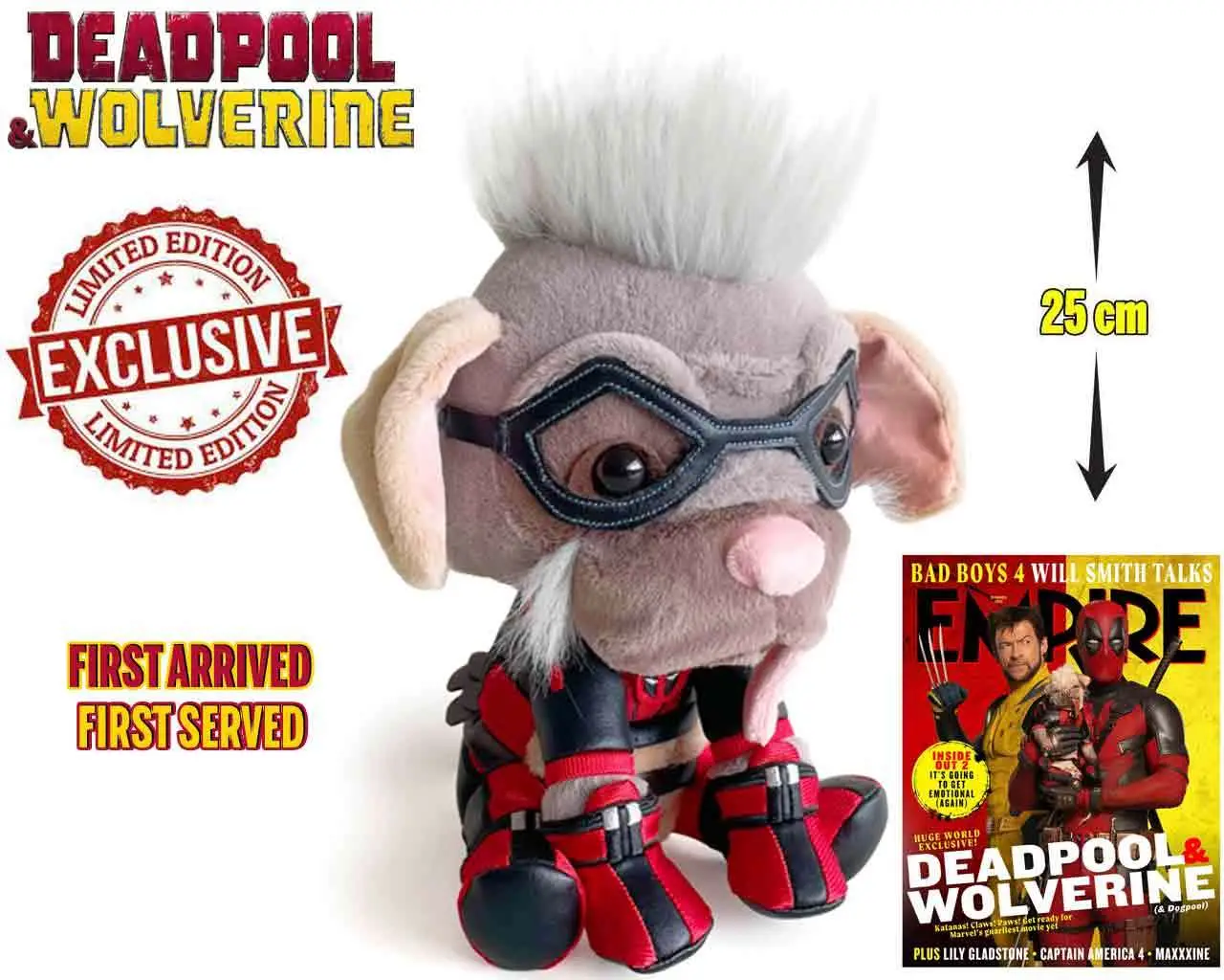Peluche deadpool wolverine: dogpool 25 cm